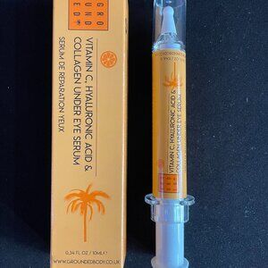 NEW Grounded Vitamin C Hyaluronic Acid & Collagen Biotin Caffeine Eye Serum UK